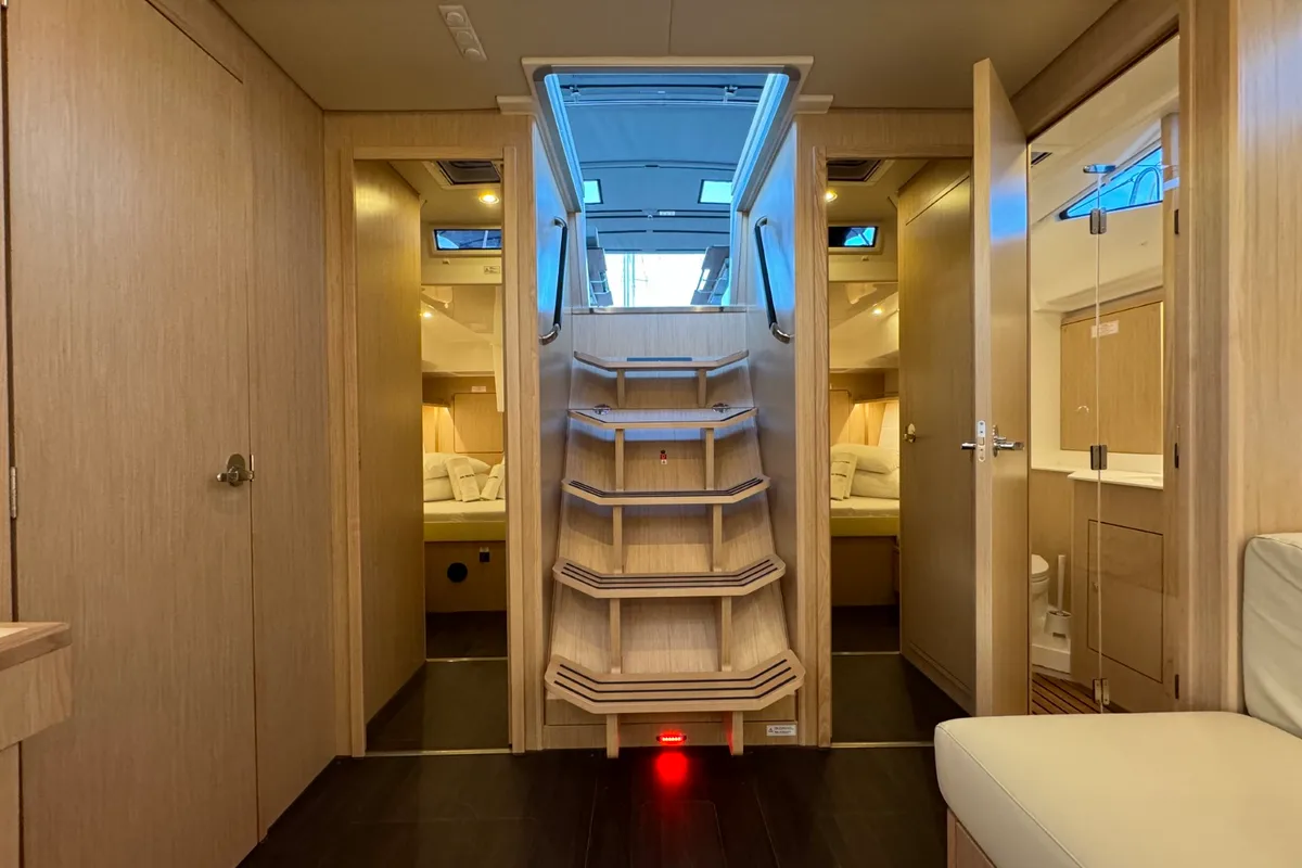 Salon of Mina, a Bavaria C57 Style sailboat at Grad Pula, Croatia