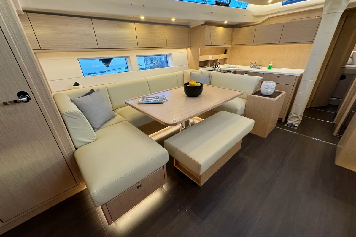 Salon of Mina, a Bavaria C57 Style sailboat at Grad Pula, Croatia