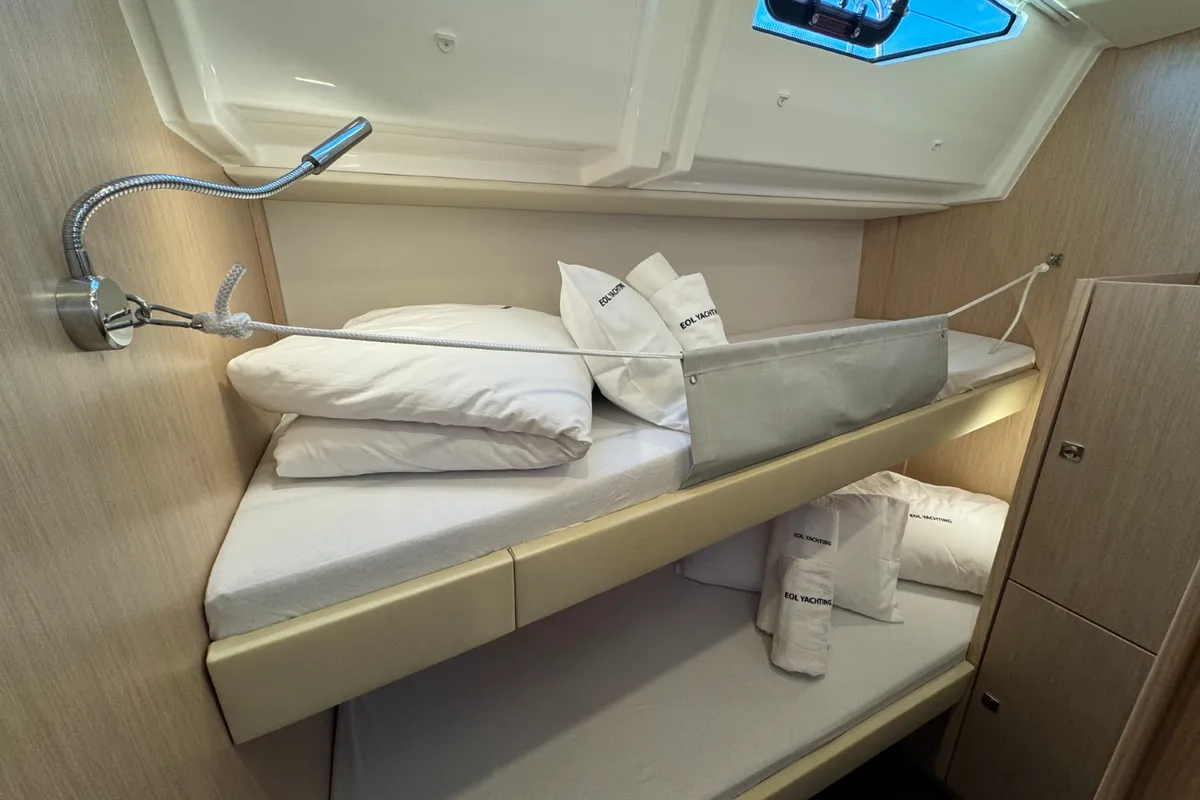 Cabin on Mina, a Bavaria C57 Style sailboat at Grad Pula, Croatia