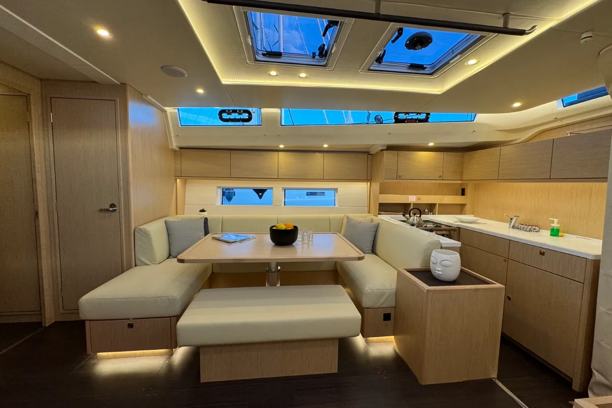 Salon of Mina, a Bavaria C57 Style sailboat at Grad Pula, Croatia