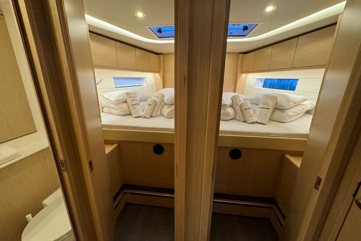 Cabin on Mina, a Bavaria C57 Style sailboat at Grad Pula, Croatia