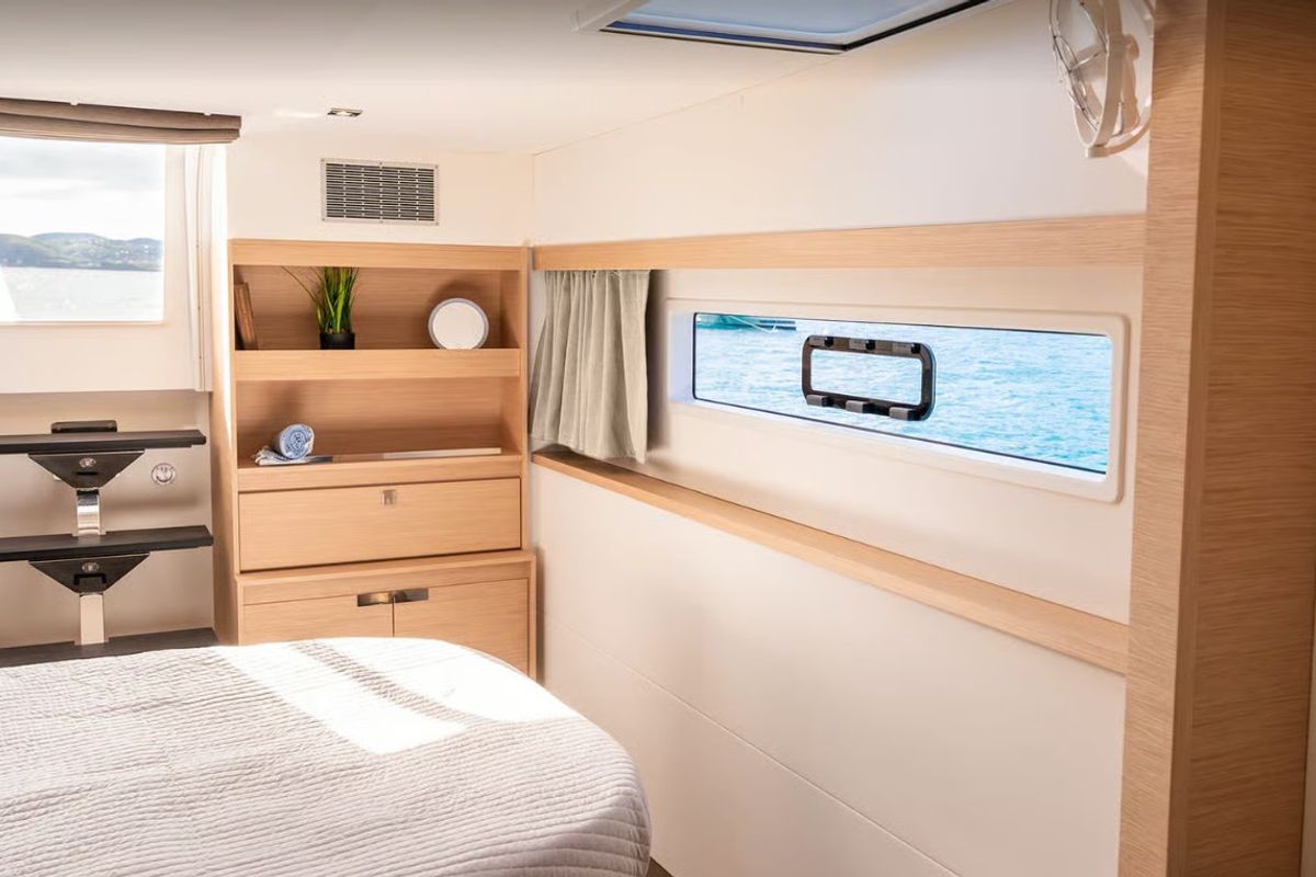 Cabin on MyWay, a Fountaine Pajot FP 51 catamaran at Cogolin, France