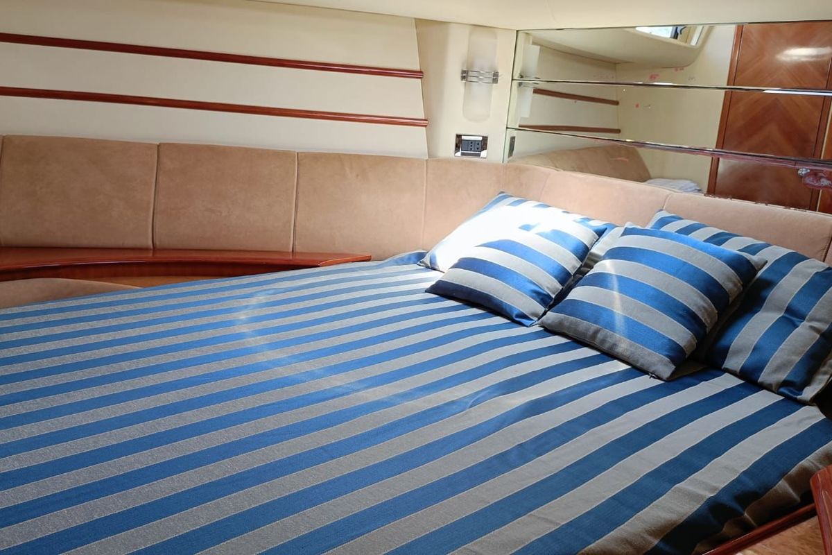 Cabin on Azimut 46, a Azimut 46 motorboat at Nettuno, Italy