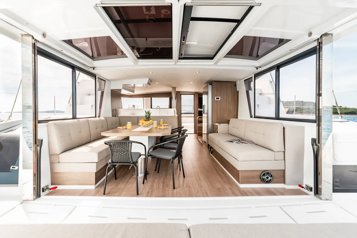 Cabin on Optimus, a Bali 4.6 catamaran at Grad Šibenik, Croatia