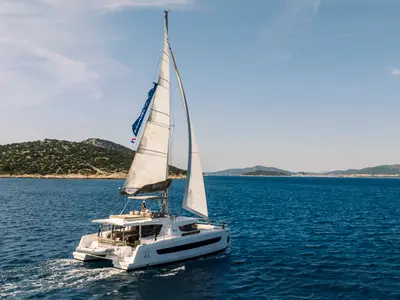 Galley of Optimus, a Bali 4.6 catamaran at Grad Šibenik, Croatia