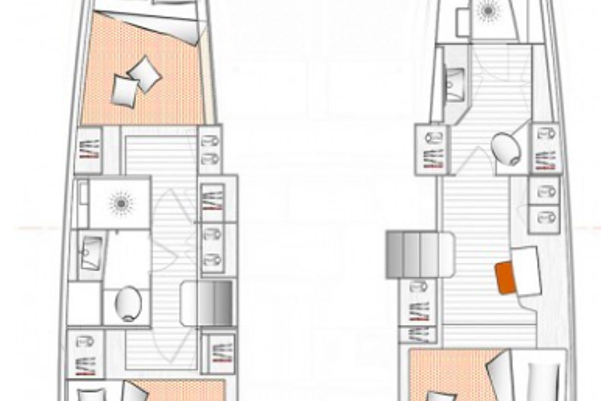 Floor plan of Manuia, a Excess 11 catamaran at Plan-d'Aups-Sainte-Baume, France
