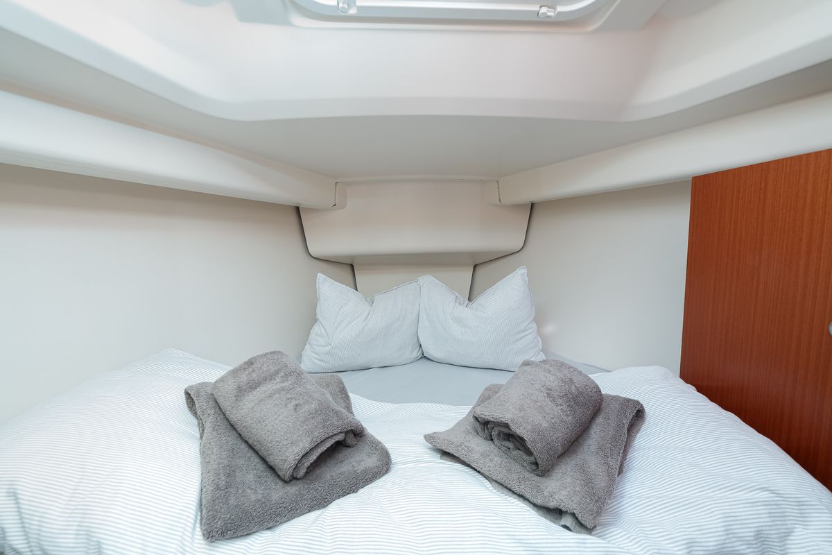 Cabin on Nautilus, a Hanse Yachts Hanse 315 sailboat at Baiona, Spain