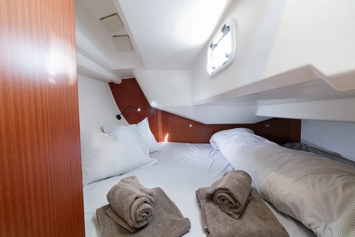 Cabin on Nautilus, a Hanse Yachts Hanse 315 sailboat at Baiona, Spain