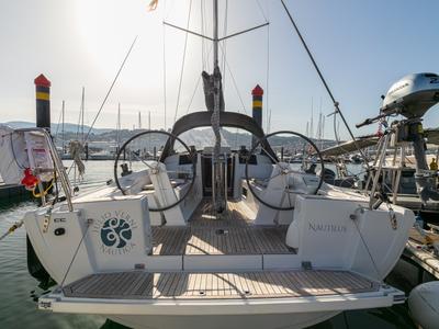 Cockpit of Nautilus, a Hanse Yachts Hanse 315 sailboat at Baiona, Spain