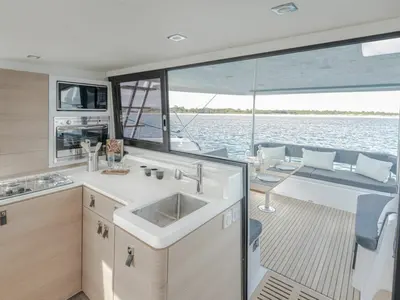 Galley of Ankolina, a Aventura Catamarans Aventura 37 catamaran at Pirovac, Croatia