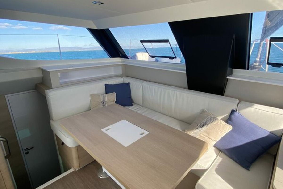 Salon of Ankolina, a Aventura Catamarans Aventura 37 catamaran at Pirovac, Croatia