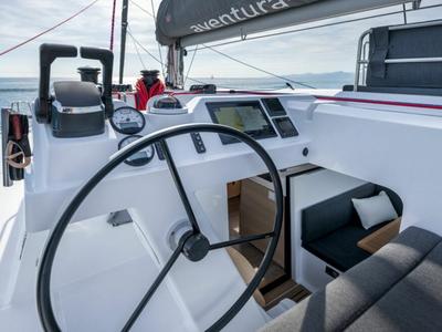 Cockpit of Ankolina, a Aventura Catamarans Aventura 37 catamaran at Pirovac, Croatia