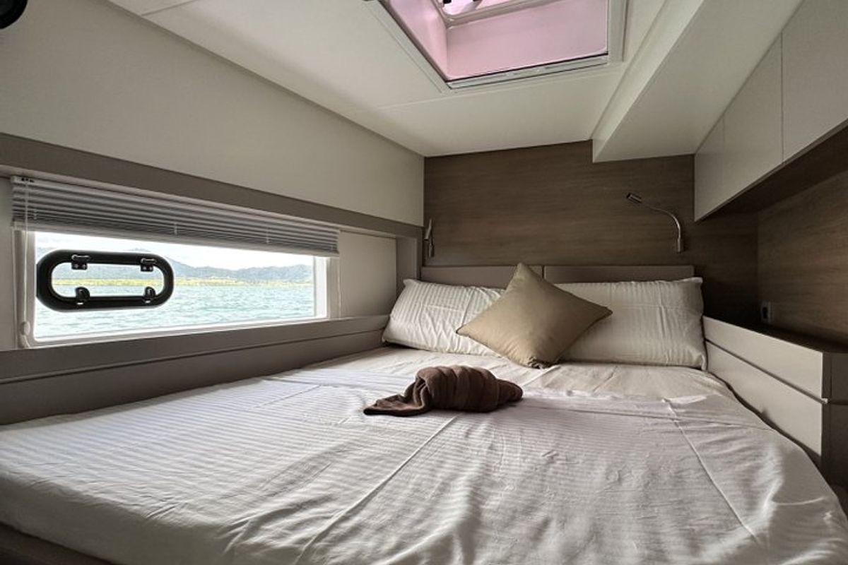Cabin on Belle Isle, a Bali 4.4 catamaran at Mai Khao, Thailand