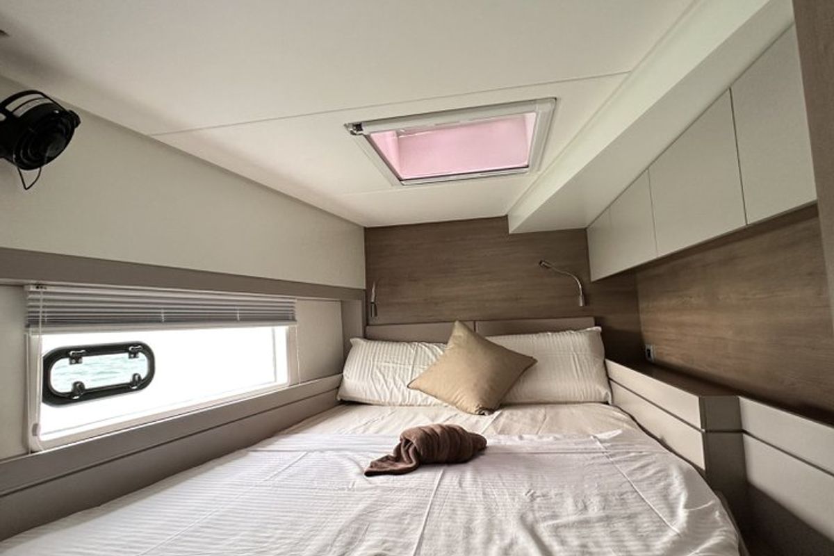 Cabin on Belle Isle, a Bali 4.4 catamaran at Mai Khao, Thailand