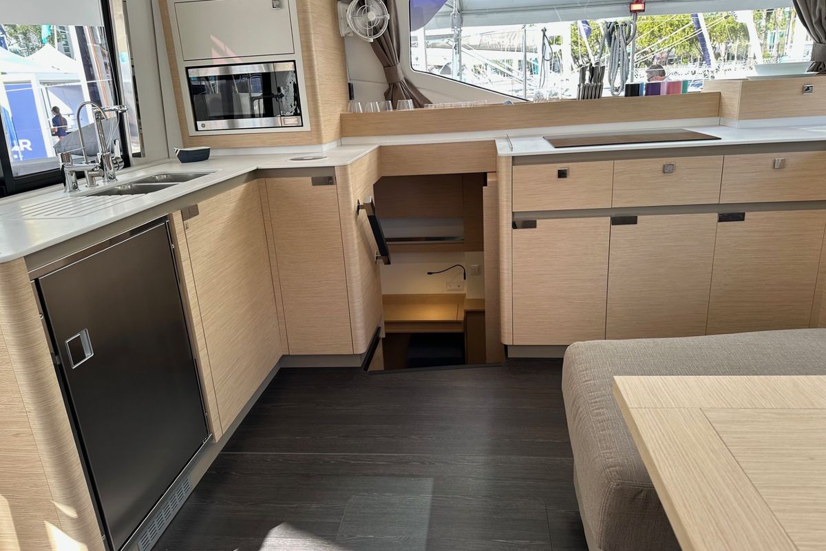 Galley of Aboat Time, a Fountaine Pajot Elba 45 catamaran at Road Town, British Virgin Islands