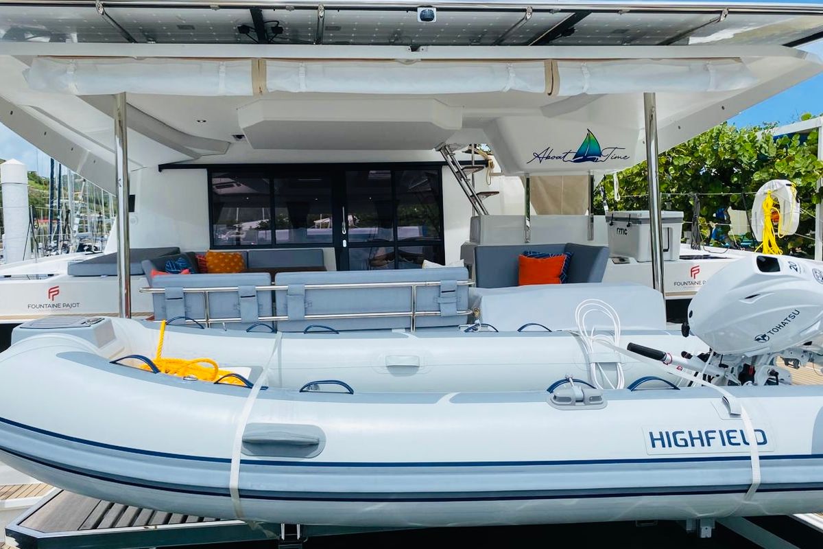 Aboat Time, a Fountaine Pajot Elba 45 catamaran at Road Town, British Virgin Islands