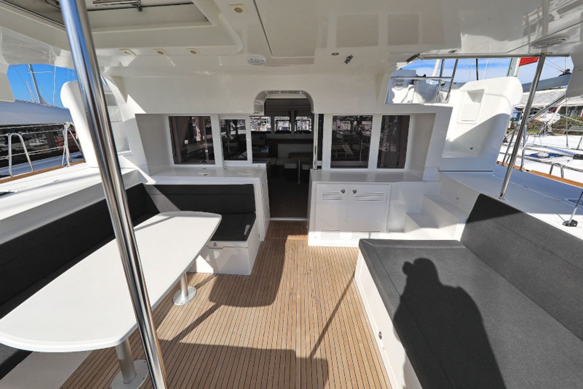 Deck of OLIVER, a Lagoon 450 catamaran at Općina Sukošan, Croatia