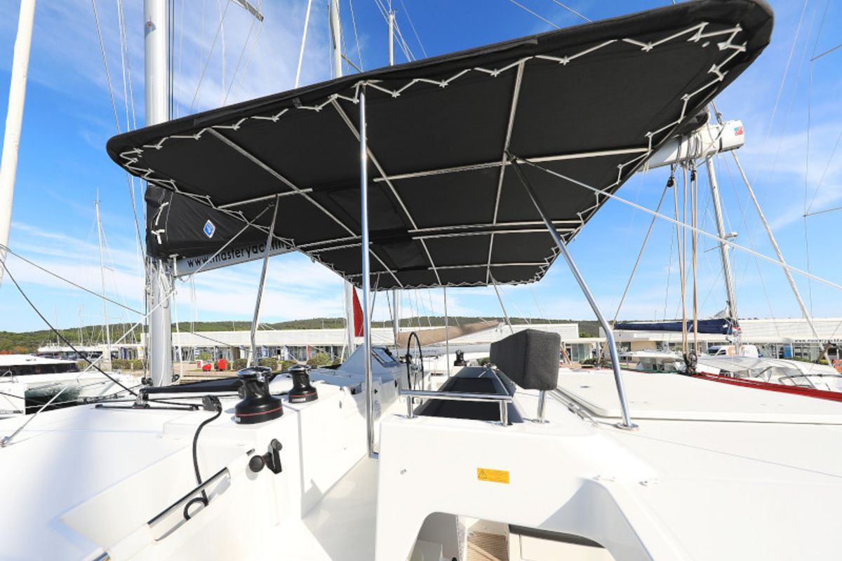 Cockpit of OLIVER, a Lagoon 450 catamaran at Općina Sukošan, Croatia