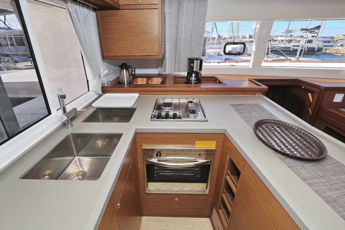 Galley of OLIVER, a Lagoon 450 catamaran at Općina Sukošan, Croatia
