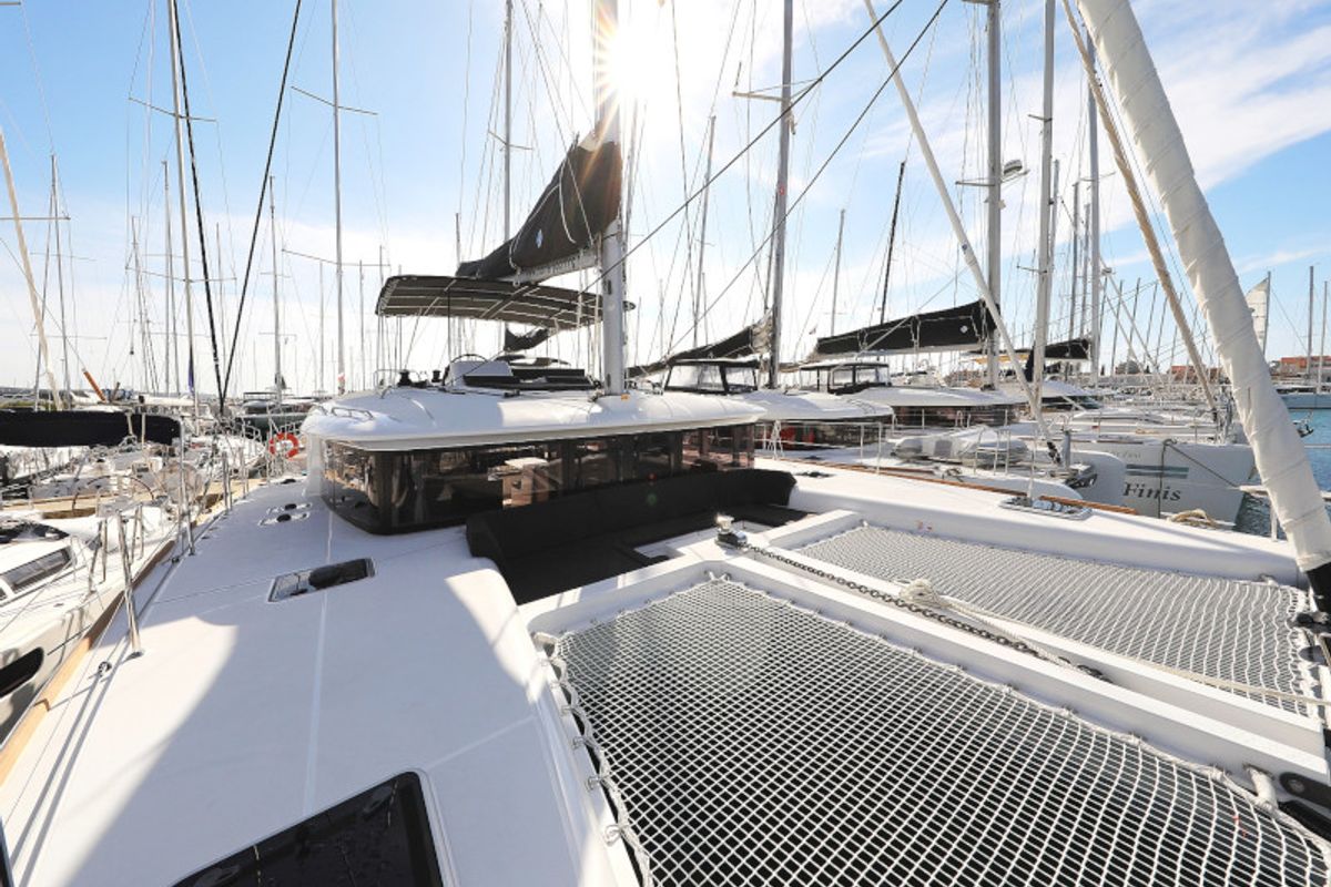 Exterior view of OLIVER, a Lagoon 450 catamaran at Općina Sukošan, Croatia