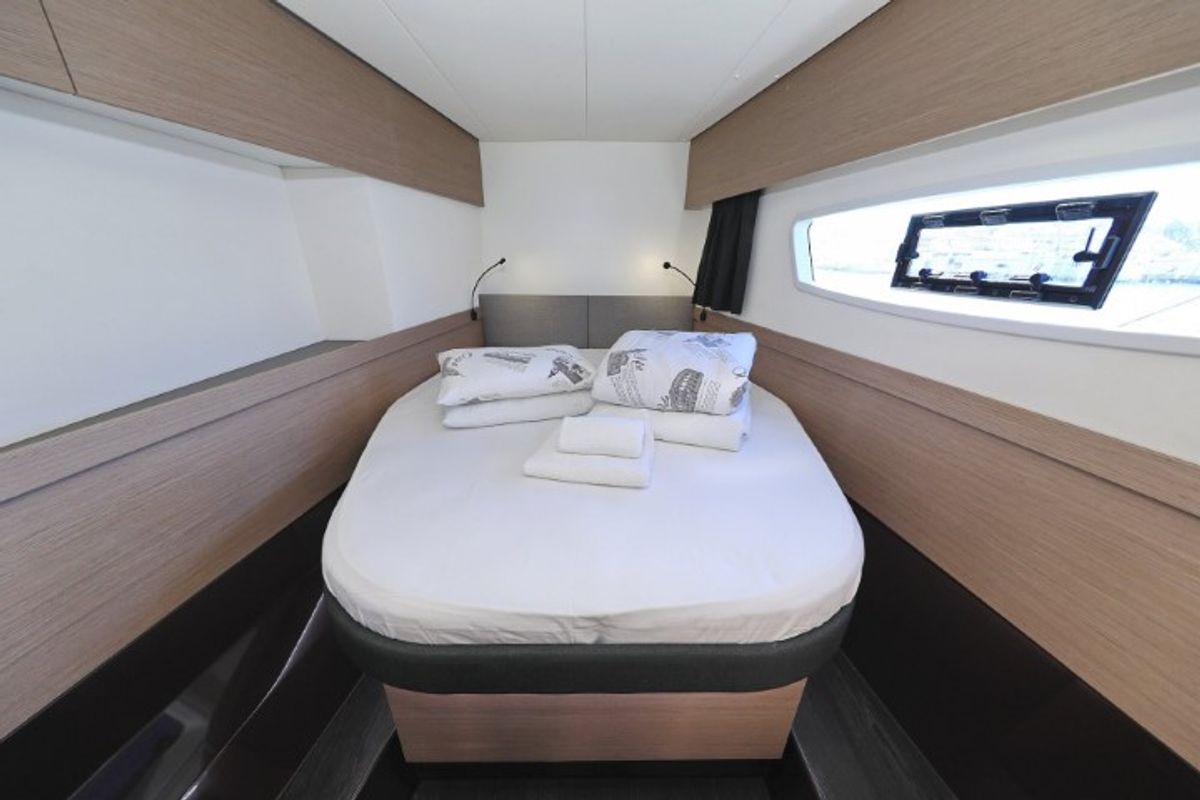Cabin on Dreamcatcher, a Fountaine Pajot Elba 45 catamaran at Seget Donji, Croatia