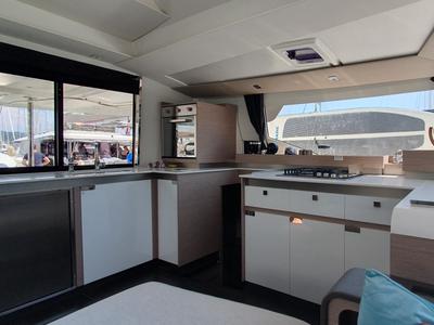 Galley of Dreamcatcher, a Fountaine Pajot Elba 45 catamaran at Seget Donji, Croatia