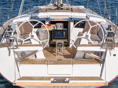 Cockpit of Abigail, a Hanse Yachts Hanse 388 sailboat at Betina, Croatia