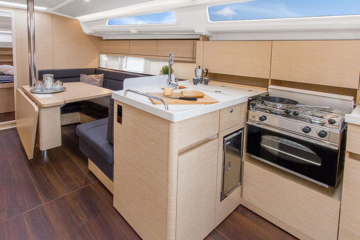 Galley of Abigail, a Hanse Yachts Hanse 388 sailboat at Betina, Croatia