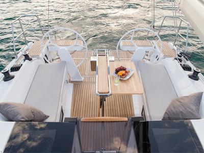 Deck of Abigail, a Hanse Yachts Hanse 388 sailboat at Betina, Croatia