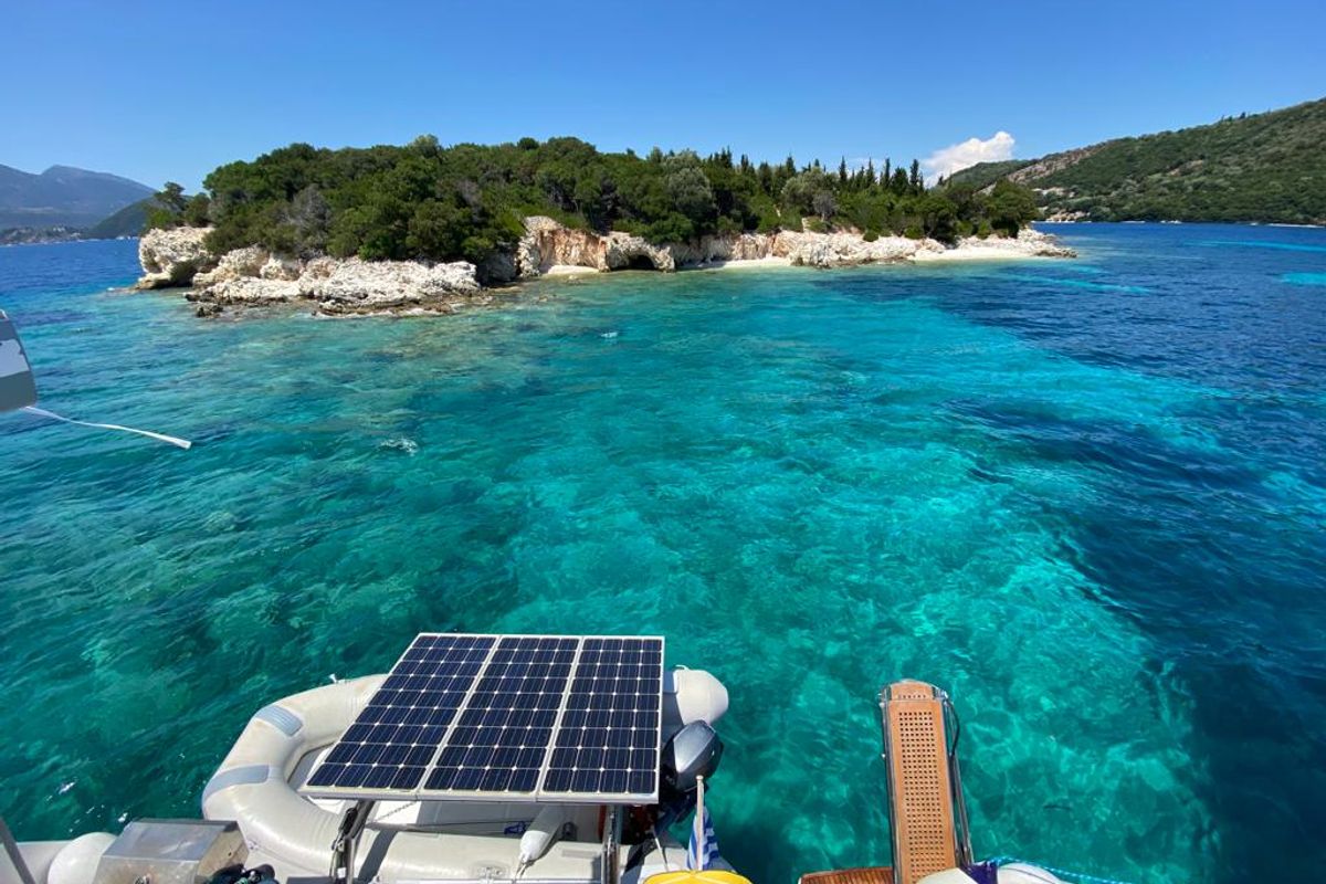 Aeropi, a Lagoon 450 Fly catamaran at Municipal Unit of Lefkada, Greece