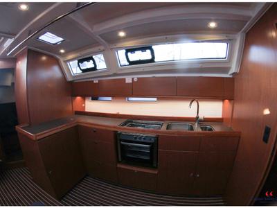 Galley of Punta Molentis, a Bavaria Cruiser 46 sailboat at Cagliari, Italy