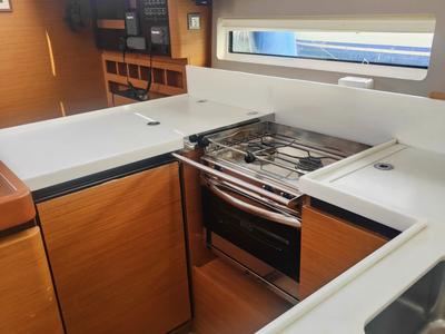 Galley of Nennella, a Jeanneau Sun Odyssey 440 sailboat at Tonnarella, Italy