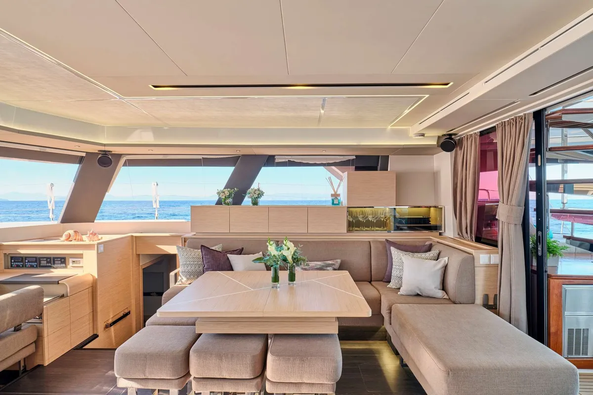 Sunmoon, a Fountaine Pajot Alegria 67 catamaran at Municipal Unit of Nea Peramos, Greece