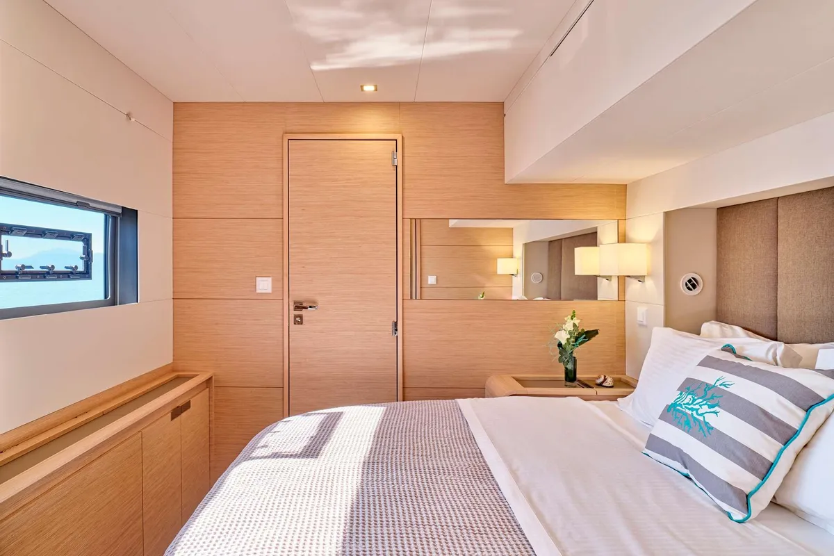 Sunmoon, a Fountaine Pajot Alegria 67 catamaran at Municipal Unit of Nea Peramos, Greece