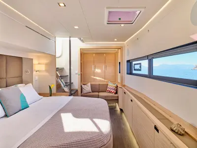 Sunmoon, a Fountaine Pajot Alegria 67 catamaran at Municipal Unit of Nea Peramos, Greece