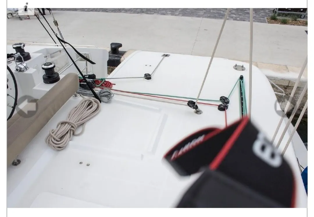 Deck of Sunshine I, a Lagoon 450 F catamaran at Dubrovnik, Croatia