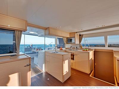 Galley of Moja Mala, a Lagoon 450 catamaran at Seget Donji, Croatia