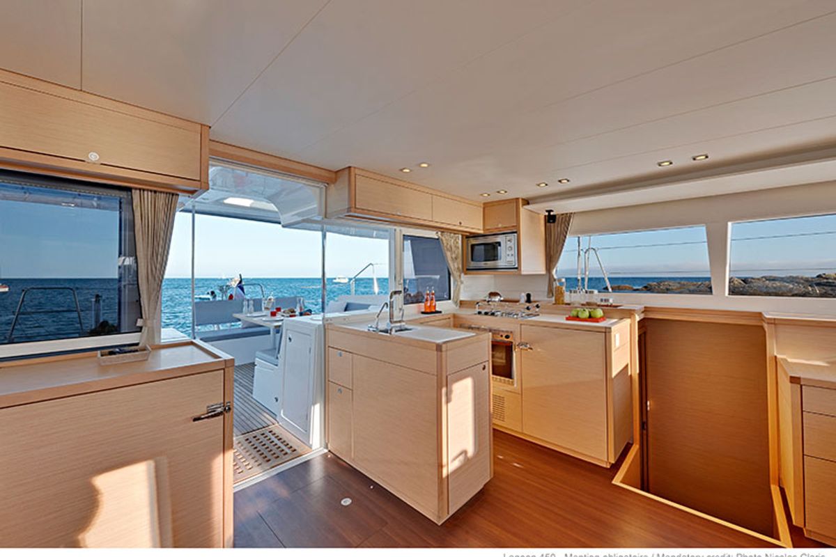 Galley of Moja Mala, a Lagoon 450 catamaran at Seget Donji, Croatia