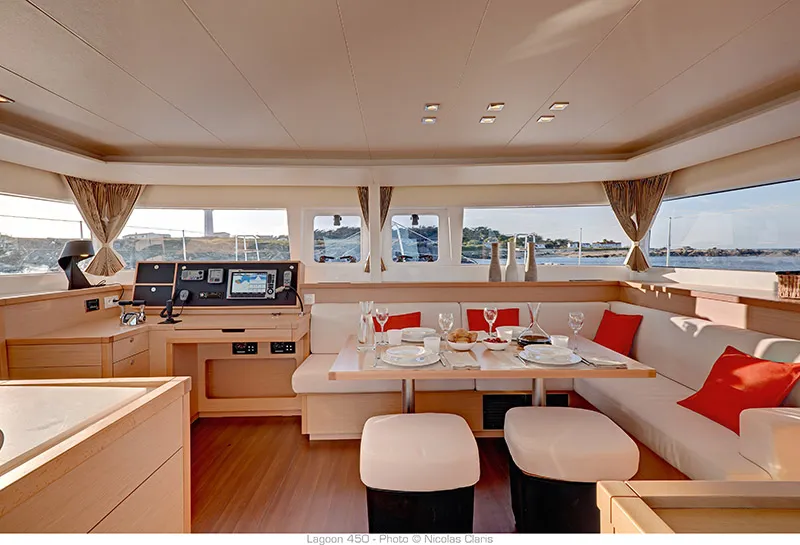 Salon of Moja Mala, a Lagoon 450 catamaran at Seget Donji, Croatia