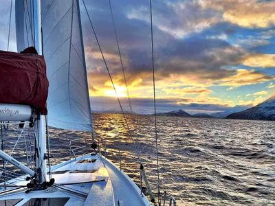 Deck of Arctic Whisper, a Hanse Yachts Hanse 458 sailboat at Tromsø, Norway