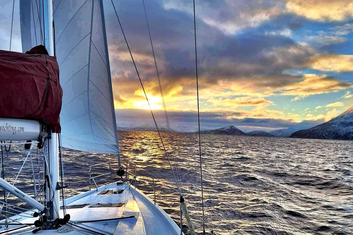 Deck of Arctic Whisper, a Hanse Yachts Hanse 458 sailboat at Tromsø, Norway