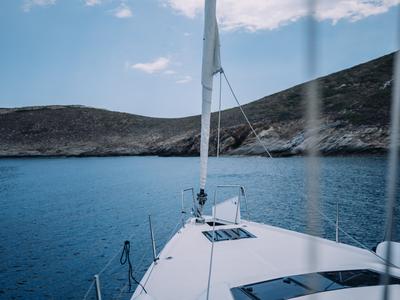 Deck of ORION, a Beneteau Oceanis 51.1 sailboat at Lavreotiki Municipal Unit, Greece