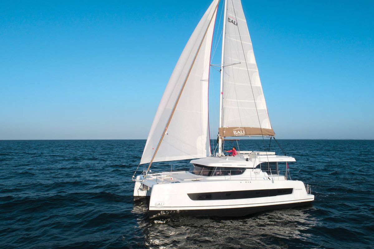 Exterior view of Rafaela, a Bali Catspace catamaran at Municipal Unit of Lefkada, Greece