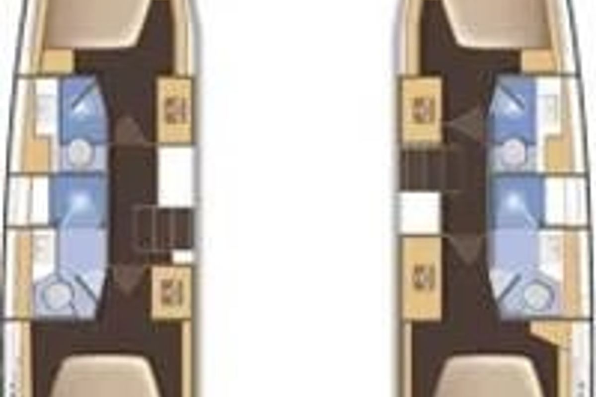 Floor plan of Baghira, a Lagoon 42 catamaran at Palma de Mallorca, Spain