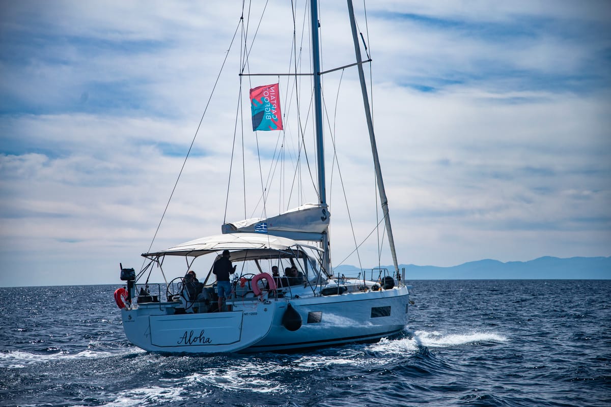 Exterior view of Aloha, a Beneteau Oceanis 51.1 sailboat at Municipal Unit of Lefkada, Greece