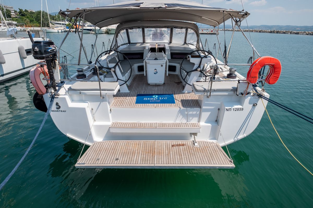 Exterior view of Aloha, a Beneteau Oceanis 51.1 sailboat at Municipal Unit of Lefkada, Greece