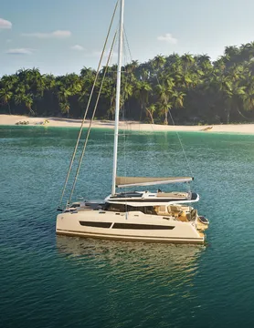 Exterior view of Cost of Carey, a Fountaine Pajot FP 41 Maesto 3 catamaran at Charlotte Amalie, United States