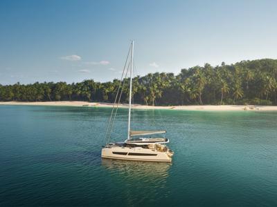 Exterior view of Cost of Carey, a Fountaine Pajot FP 41 Maesto 3 catamaran at Charlotte Amalie, United States