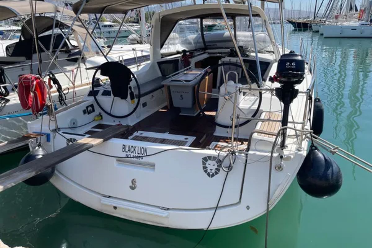 Exterior view of Black Lion, a Beneteau Oceanis 41.1 sailboat at Municipal Unit of Ellomenos, Greece