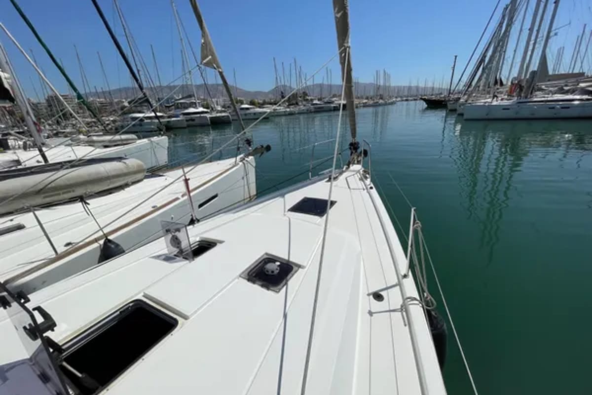 Exterior view of Black Lion, a Beneteau Oceanis 41.1 sailboat at Municipal Unit of Ellomenos, Greece